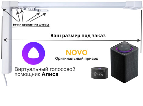  Электрокарниз Novo Wi-Fi Алиса